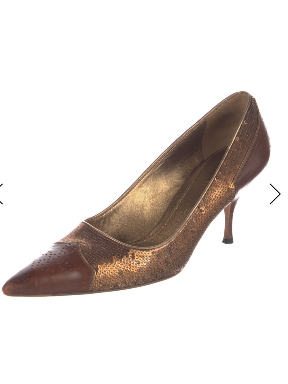 Prada leather sequin pattern pump heel
